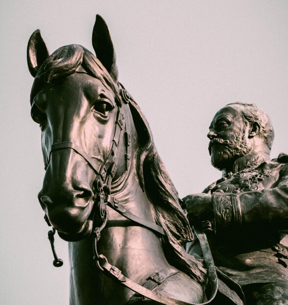 Bronze equestrian statue